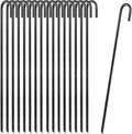 24 in Ground Rebar Stakes Heavy Duty J Hook Ground Anchors - Set of 16