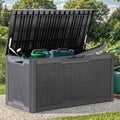 100 Gallon Resin Deck Box Dark Gray - Lockable Outdoor Storage