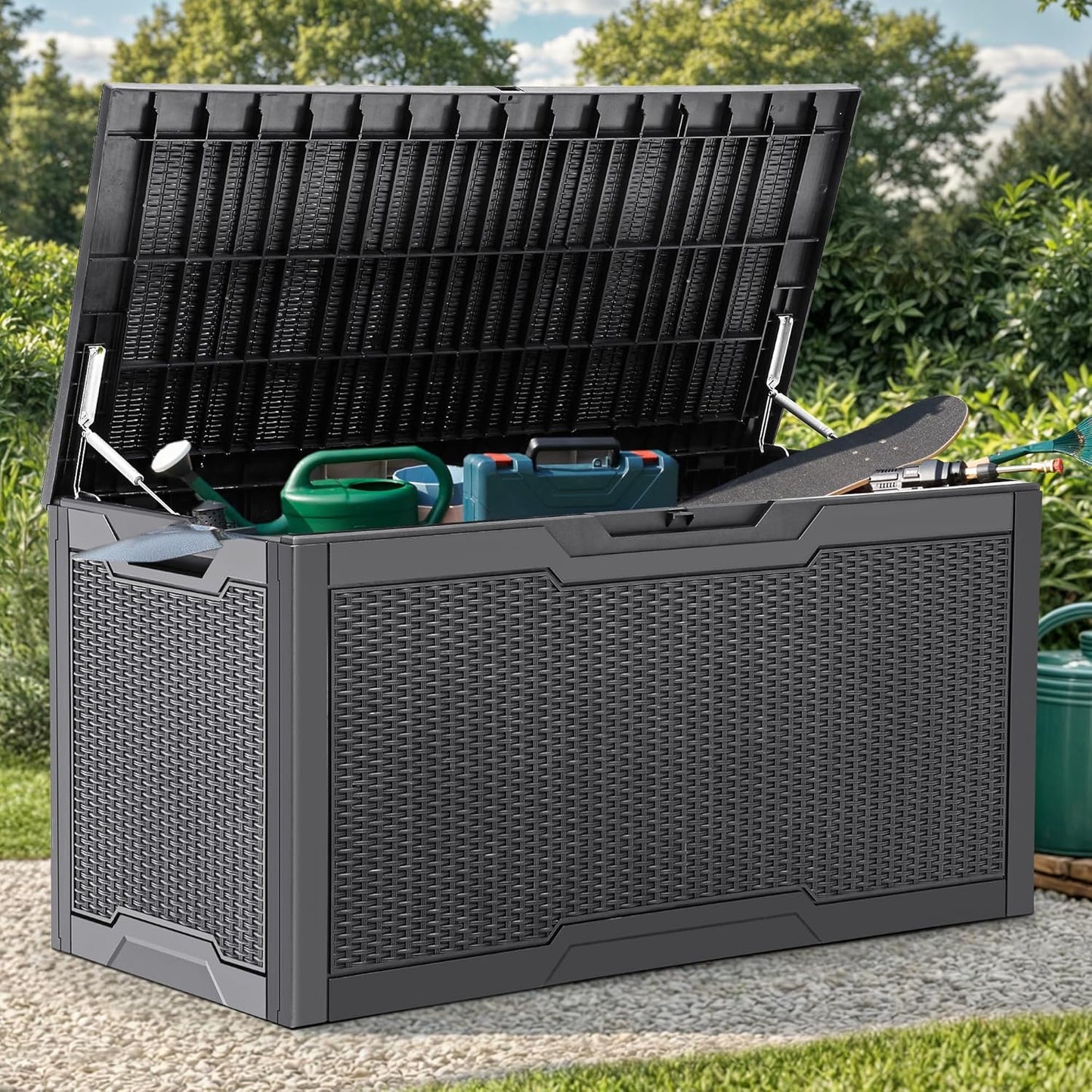 YITAHOME 100 Gallon Resin Deck Box for Outdoor Storage Needs
