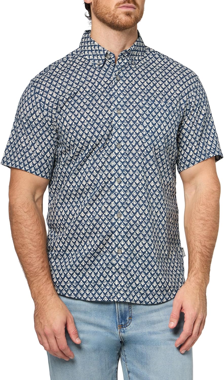 Eddie Bauer Mens Printed Baja Shirt - Classic Short-sleeve Style