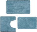 Lake Blue 3-Piece Luxury Bathroom Rug Set - Ultra Soft Microfiber