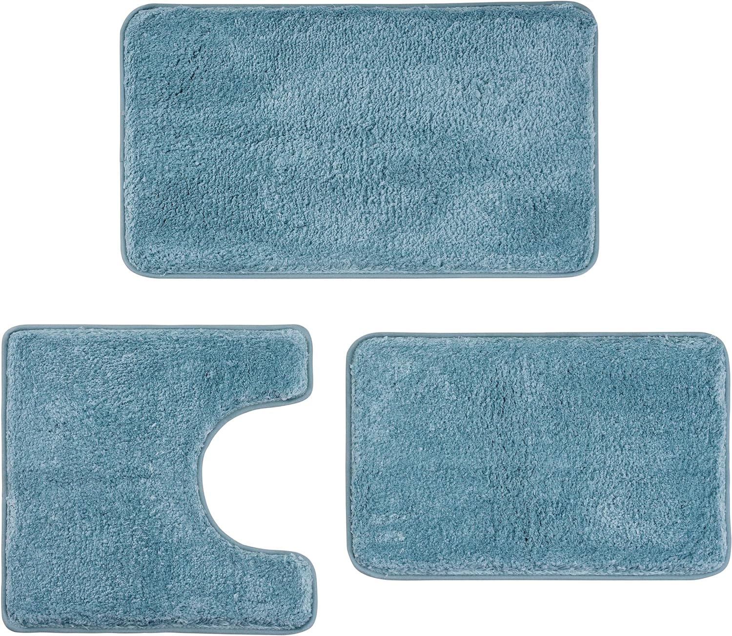 3 Pieces Luxury Bathroom Rug Set with U-Shaped Toilet Rug
