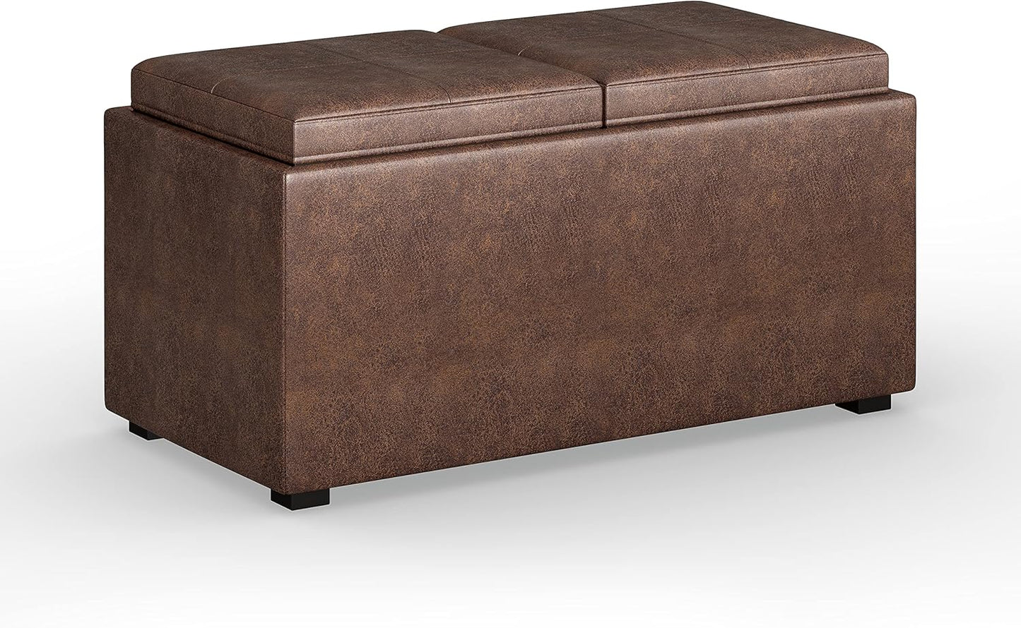 SIMPLIHOME Avalon 35 inch Wide Contemporary Rectangle Ottoman