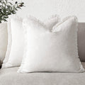 Boho Decorative Linen Fringe Throw Pillow Covers for Cozy Living