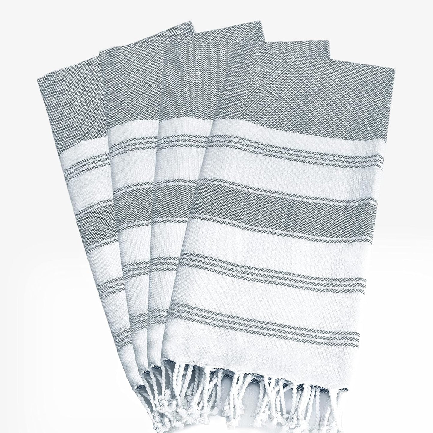 GLAMBURG Peshtemal Turkish Towel Set of 4 for Beach and Bath