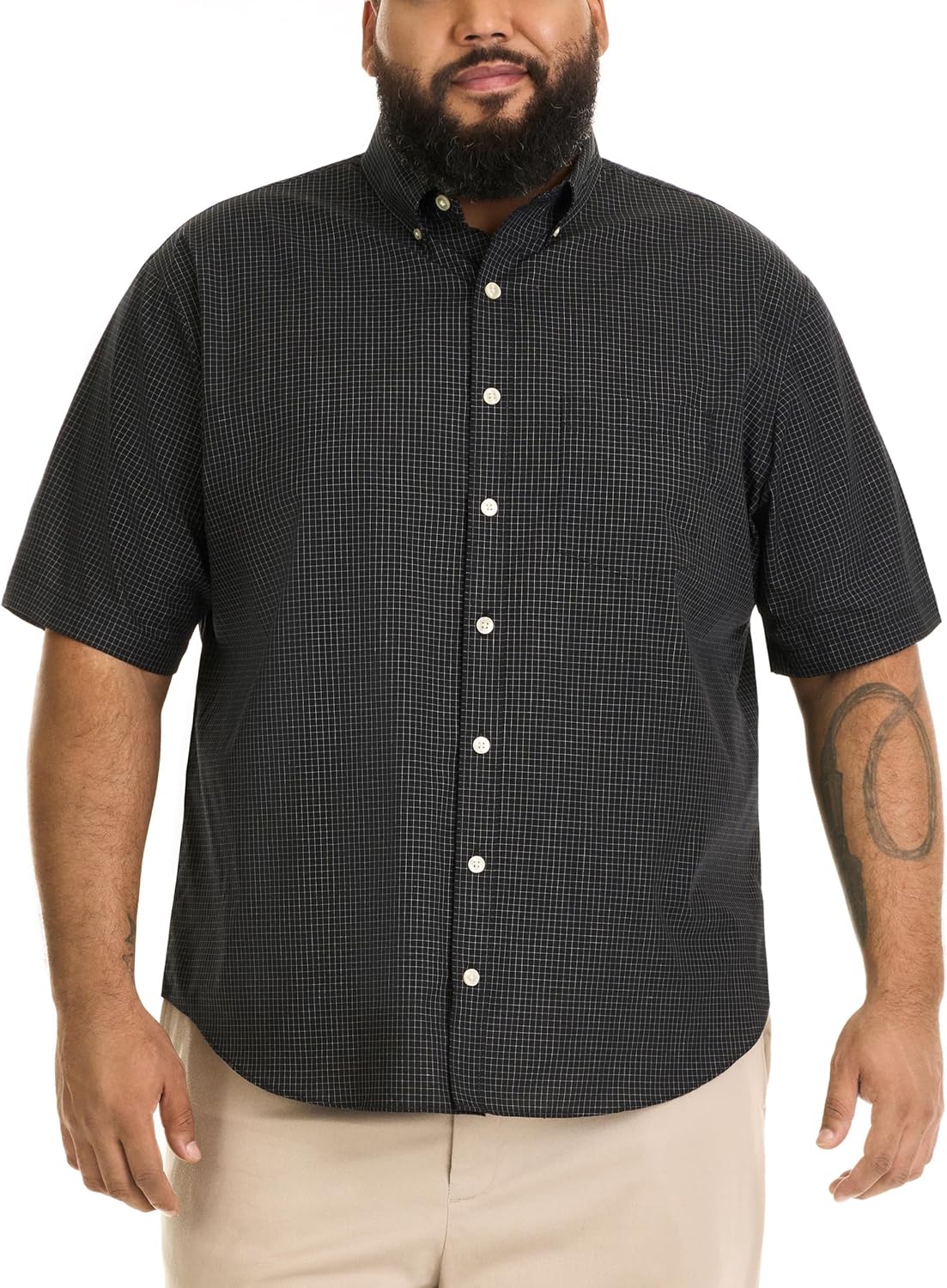 Big and Tall Wrinkle Free Short Sleeve Button Down Shirt