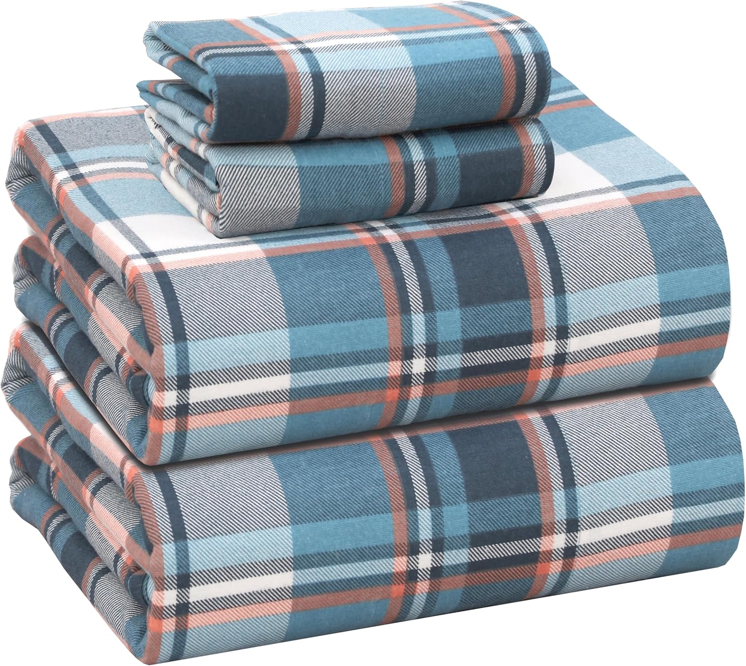 RUVANTI Flannel Sheets Twin Size Set - 100% Cotton Comfort