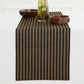 Solino Home Table Runner 90 in Amalfi Stripe - Pure Linen, Autumn