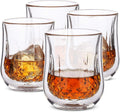 BTaT Whiskey Glasses Set of 4 - Double Wall Insulated Rocks Glass
