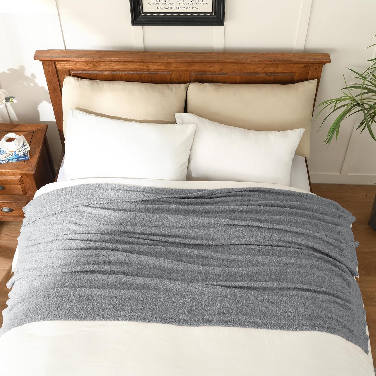 JOOJA Knit Throw Blanket - Super Soft Warm Couch Blanket 60x80in