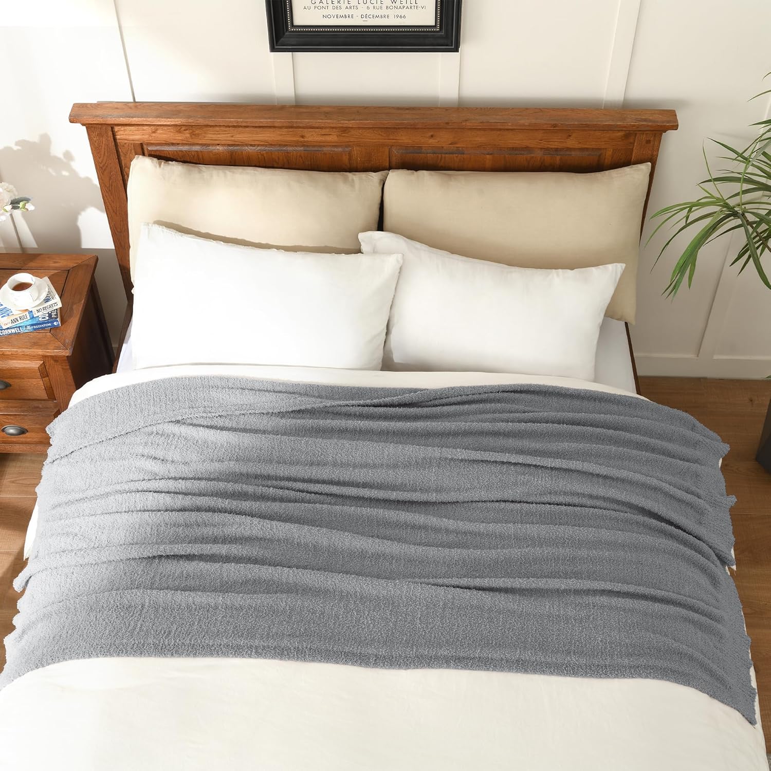JOOJA Knit Throw Blanket - Super Soft Warm Couch Blanket 60x80in