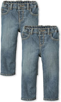 Baby Boys' Bootcut Jeans 2-Pack - EZ-Fit Elastic Waist
