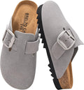 Suede Clogs for Women Leather Slip-on Mules - Comfortable All-Day are