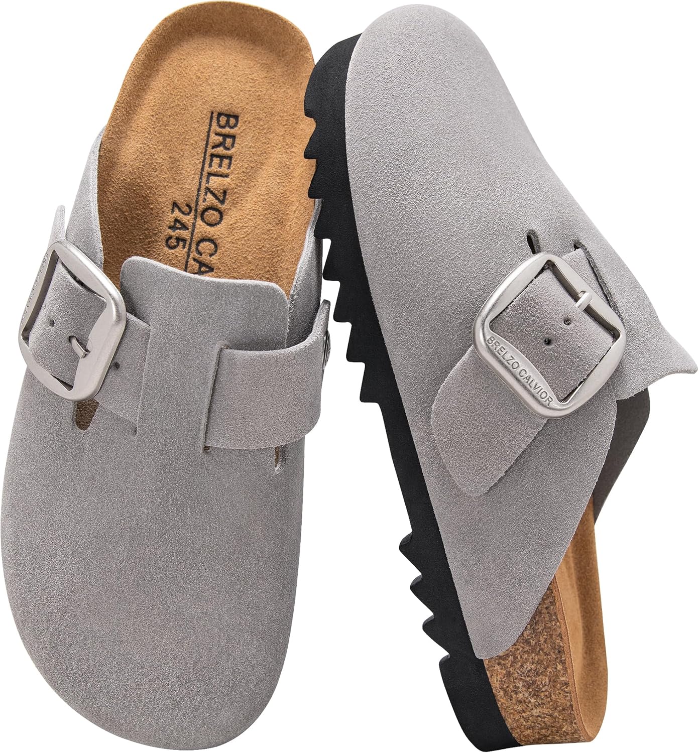 Suede Clogs for Women and Men with Adjustable Buckle Design