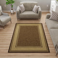 Bordered Area Rug 5 ft x 6 ft 6 in - Durable Non-Slip Indoor Rug