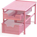 Stackable 2 Tier Sliding Basket Organizer Drawer - Pink