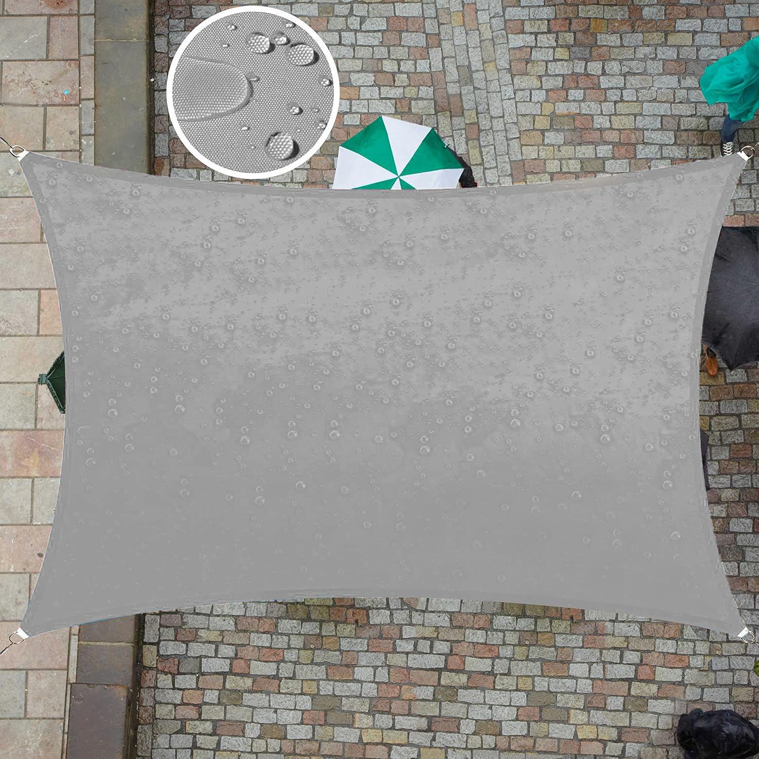 Custom Size 13ft x 18ft Grey Waterproof Sun Shade Sail Canopy