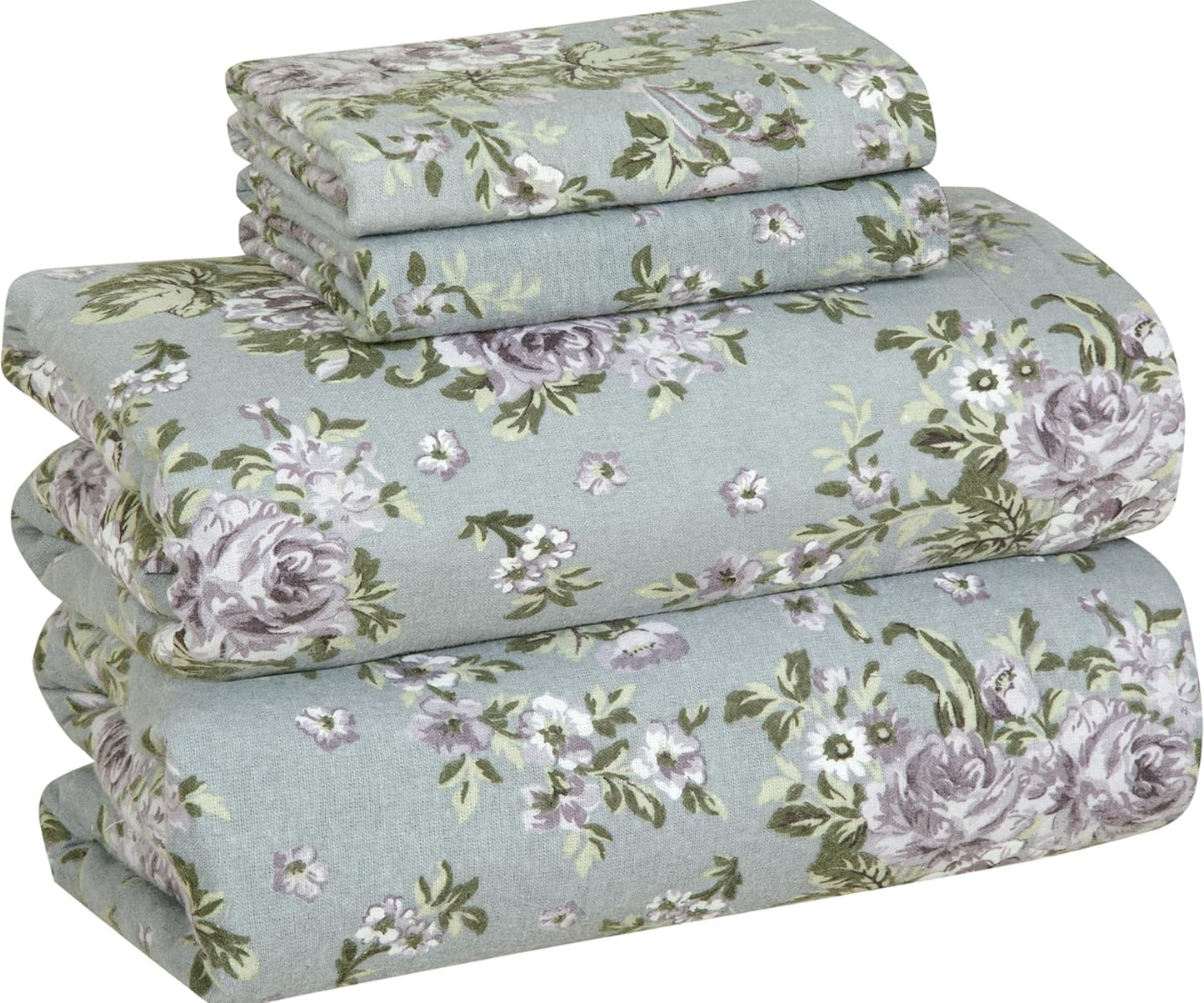 Bliss Casa 4 Piece Cotton Flannel Queen Sheet Set for Comfort