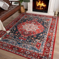 ST. BRIDGE Large Area Rug 5x7 - Washable Vintage Low Pile Accent Rug