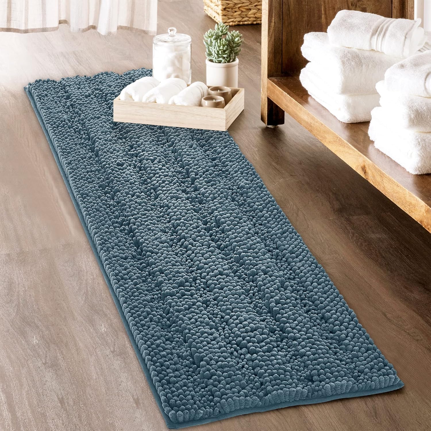 KGORGE Bath Mat - Super Soft Non-Slip Chenille Shower Rug