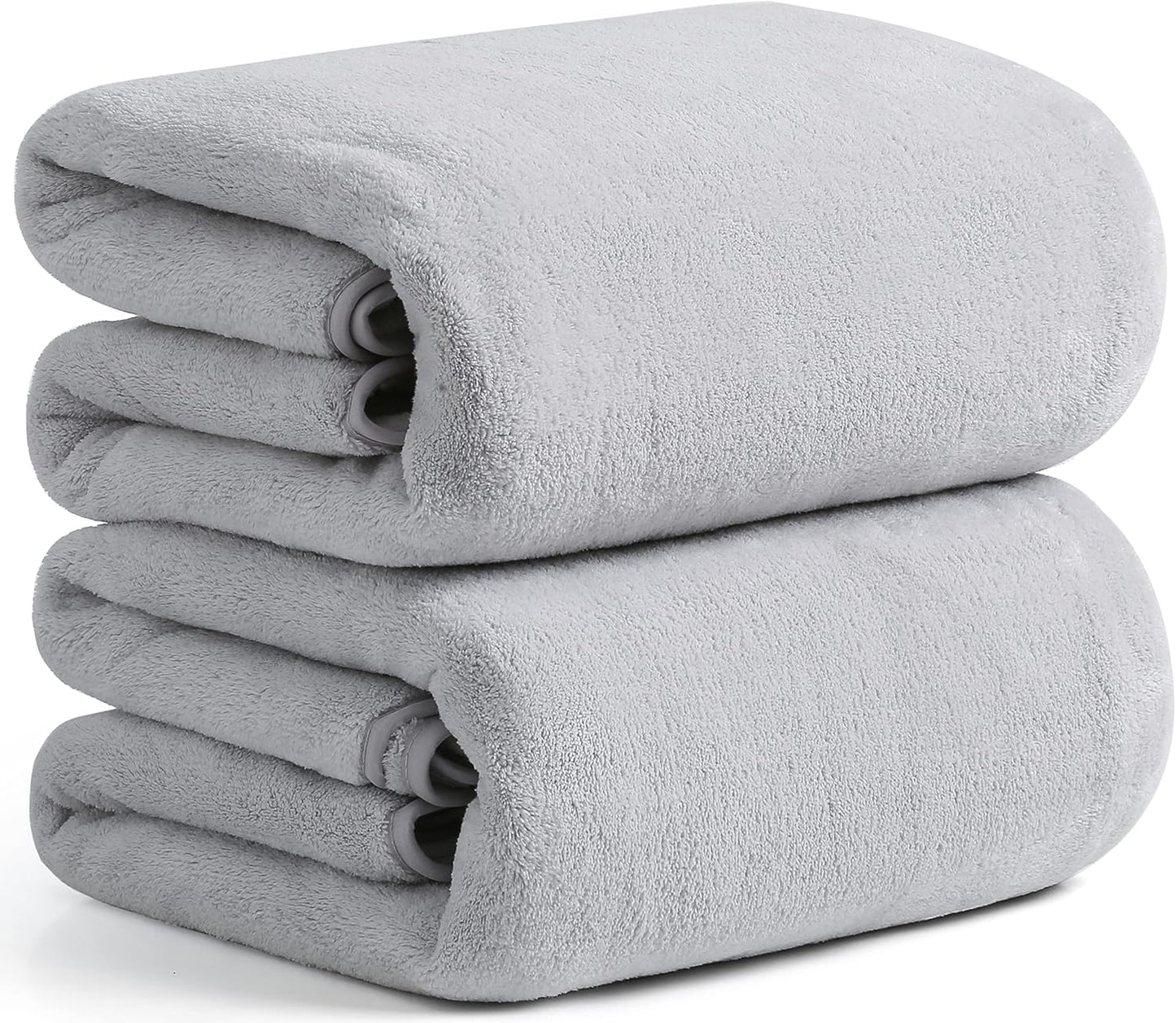 Quick Drying Oversize Towels 2 Pack - Ultra Absorbent Microfiber Coral