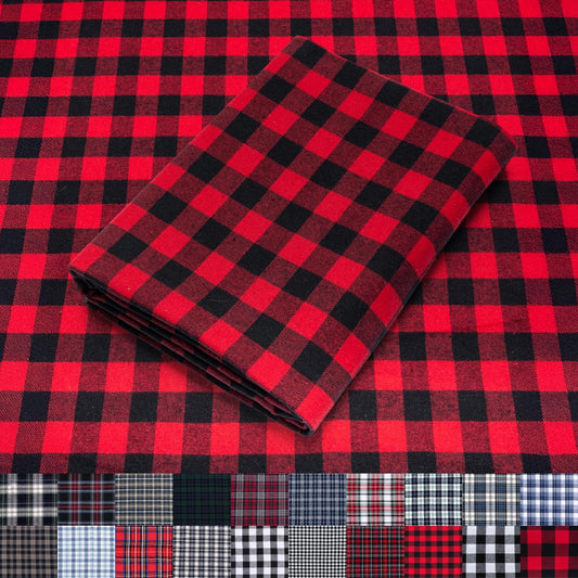 Pico Textiles 5 Yards Bolt Black and Red Buffalo Plaid Fabric