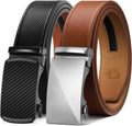 Zitahli Ratchet Belt for Men 2-Pack - Trim to Fit Dress & Casual