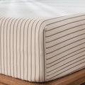 MooMee Fitted Bottom Sheet King - 100% Washed Cotton Linen Look