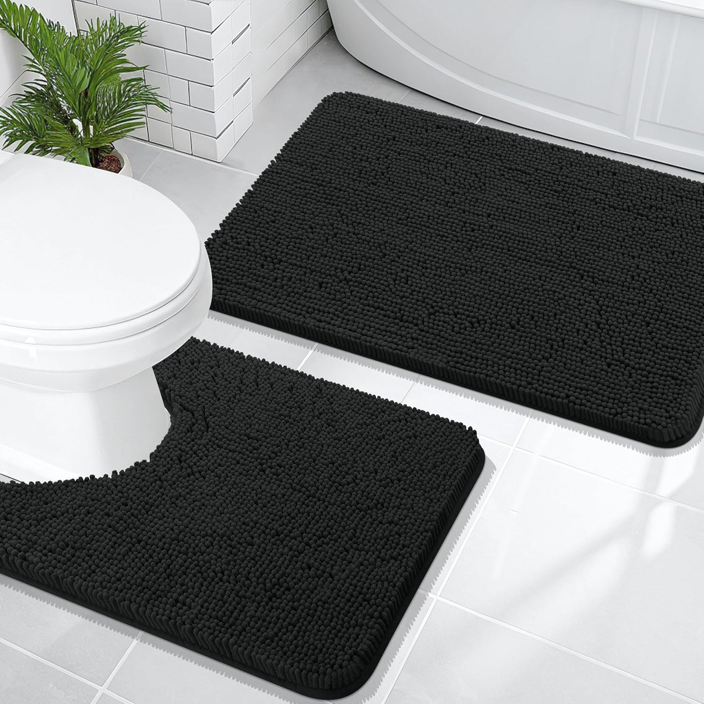 OLANLY Chenille Bath Mats Set for Ultimate Comfort and Style