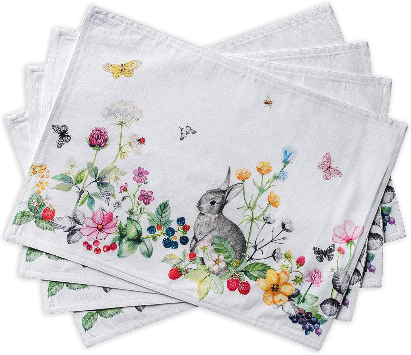 Maison d' Hermine Placemats Set of 4 Cotton Washable Table Mats