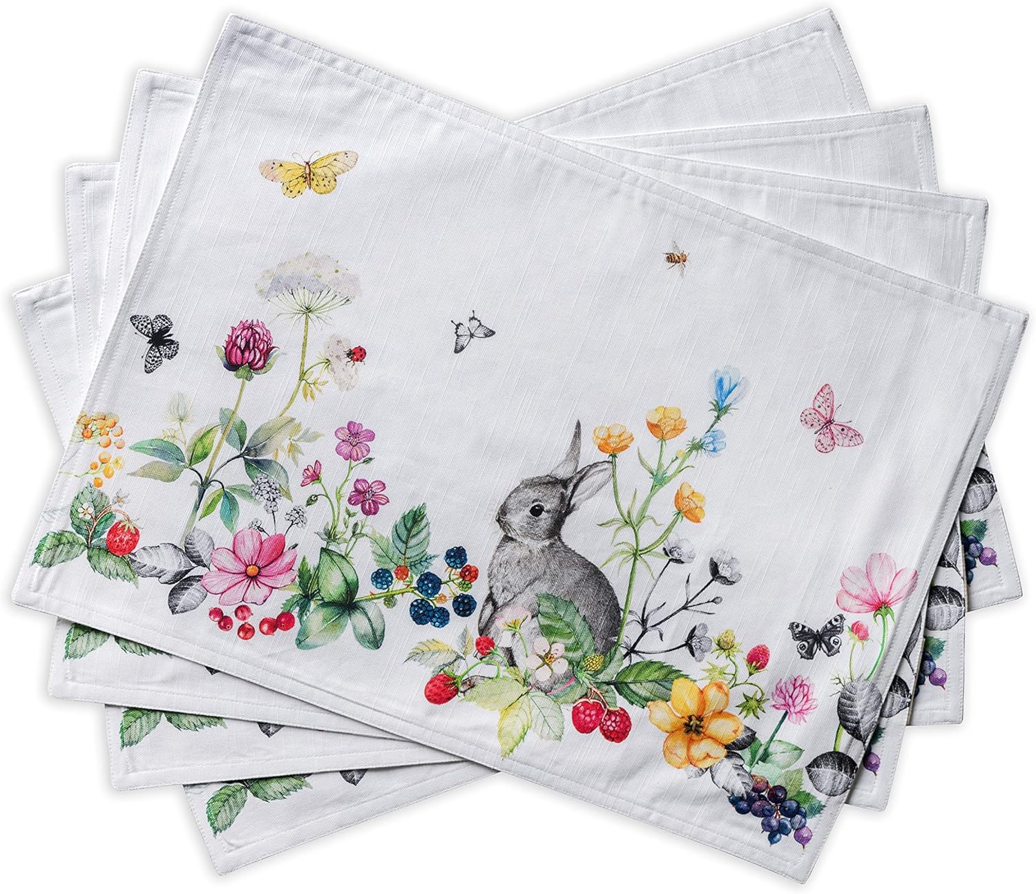 Maison d' Hermine Placemats Set of 4 Cotton Washable Table Mats