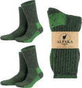 GoWith Hiking Alpaca Merino Wool Crew Socks - Full Cushion Comfort