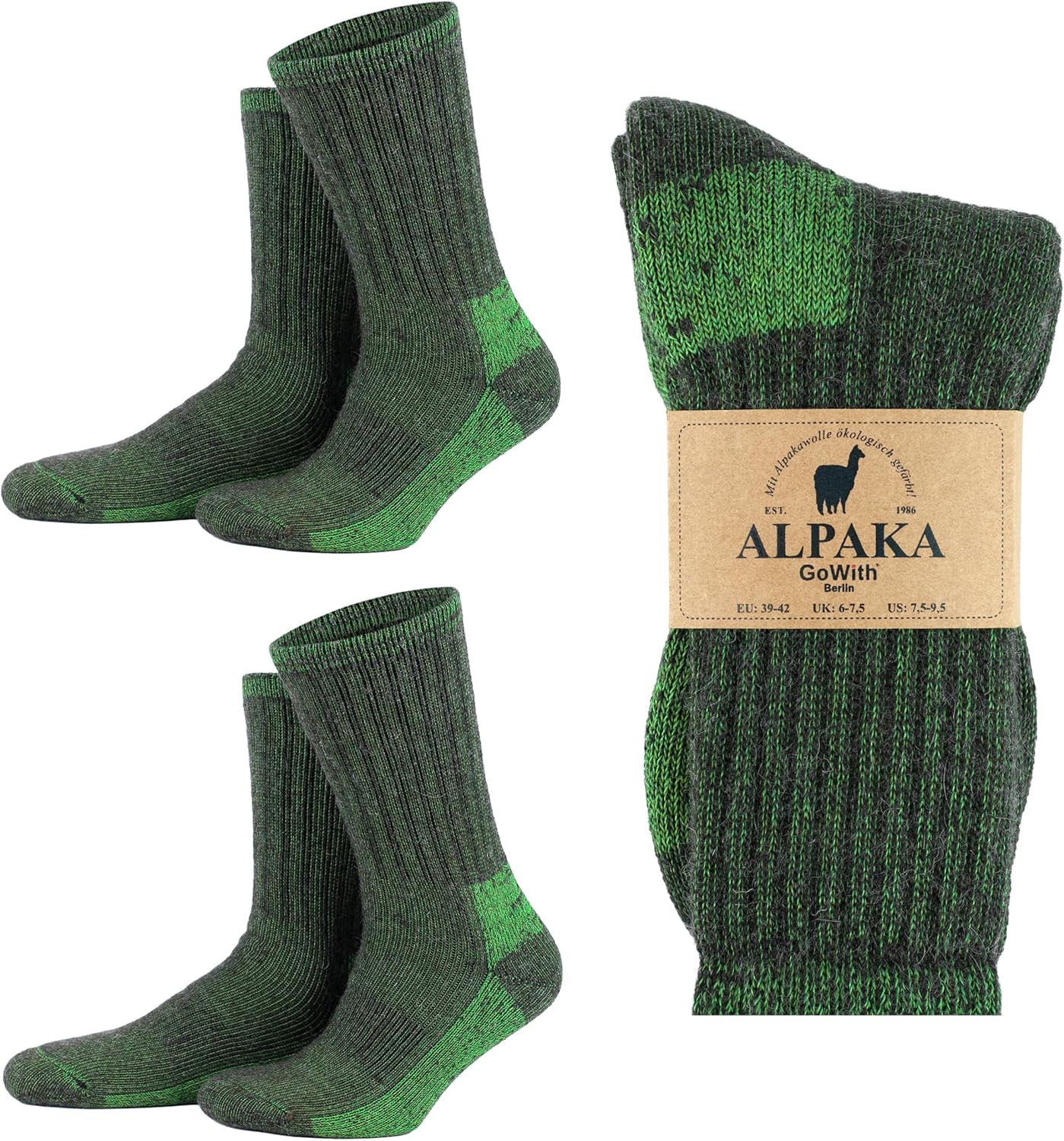 Hiking Alpaca Wool Crew Socks for Men & Women - Cozy Comfort
