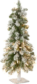 Snowy Downswept Pre-Lit Artificial Christmas Tree, 2 ft - Compact