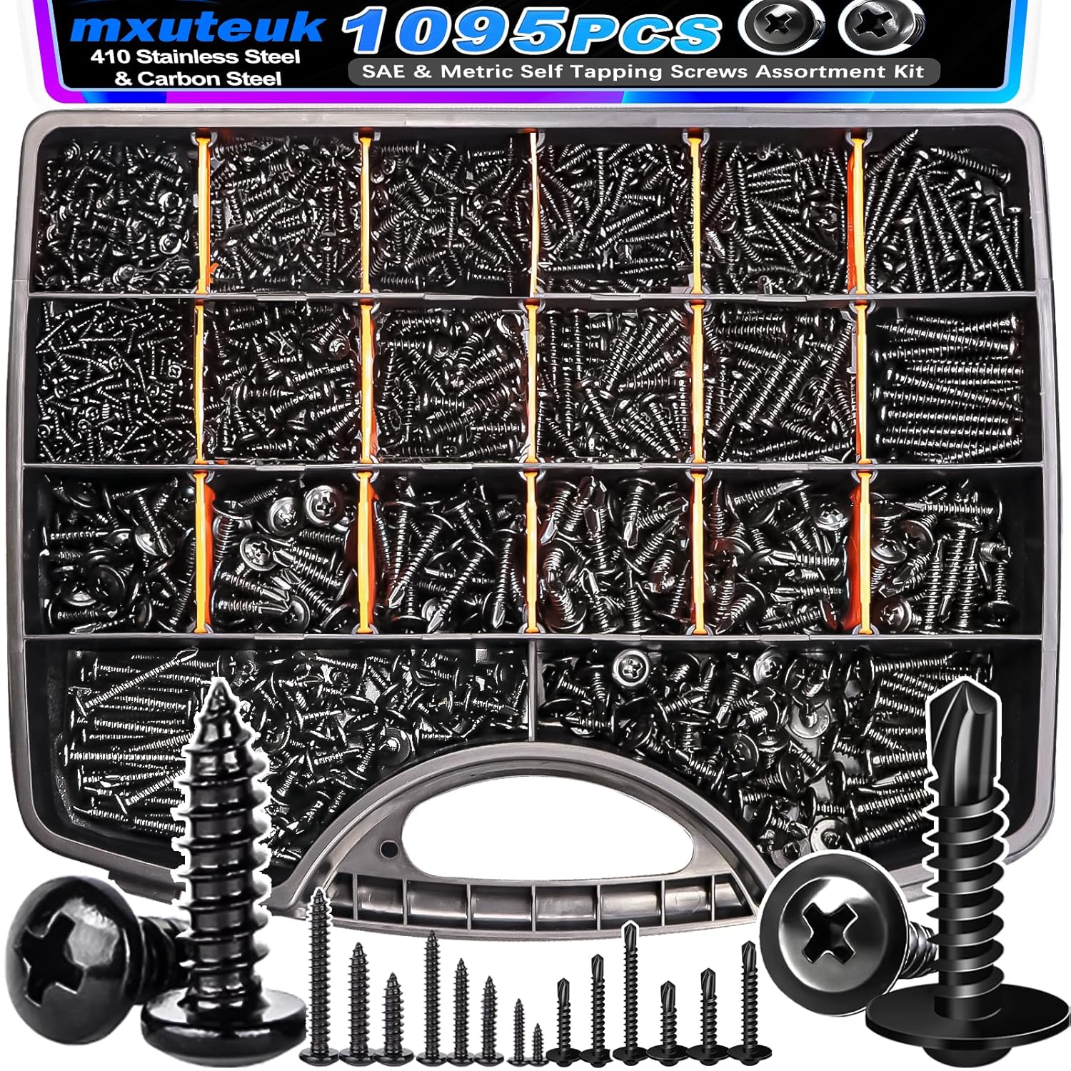 mxuteuk 1095PCS Self Tapping Screws Assortment Kits Review