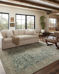 Sinclair Runner Rug 2ft-3in x 7ft-6in Jade/Sand - Machine Washable