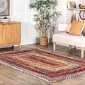 nuLOOM Tammara Bohemian Hand Braided Area Rug 5 ft x 8 ft - Vivid