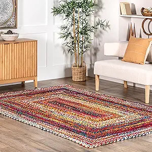 nuLOOM Tammara Bohemian Hand Braided Area Rug, 5ft x 8ft Multi