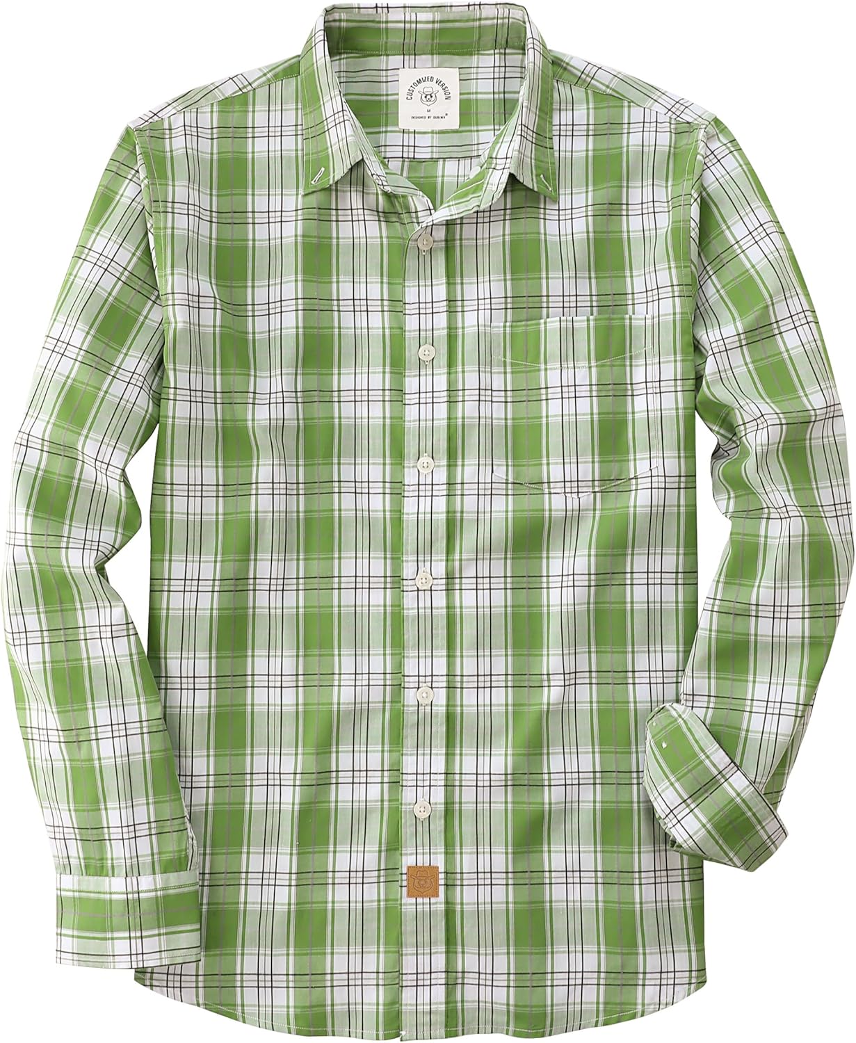 Stylish Mens Button Up Shirts Long Sleeve Casual Cotton Plaid