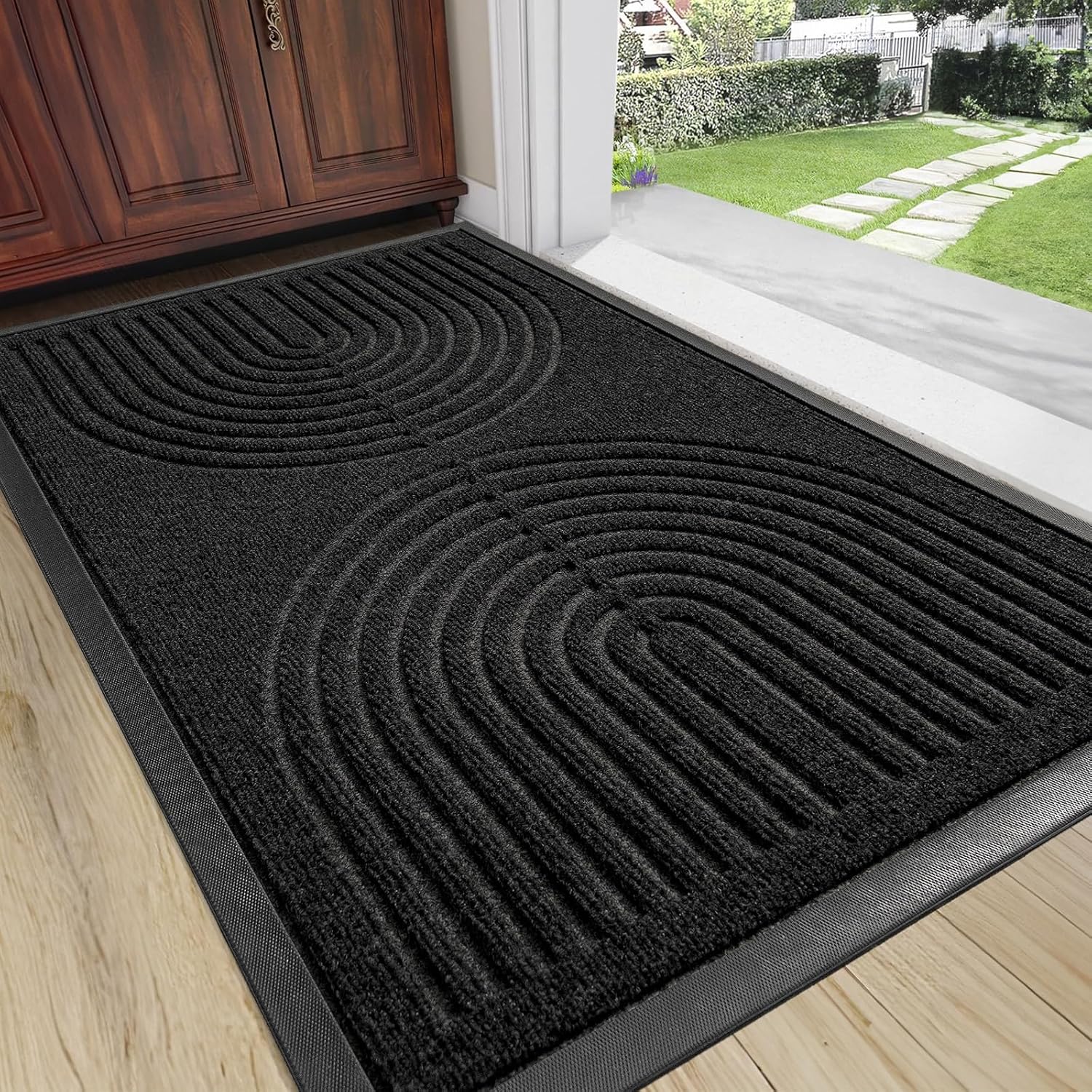 RORA Heavy Duty Door Mat Outdoor Non Slip Welcome Mat for Entryway
