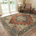 8x10 Area Rug Desert Ember - Machine Washable Vintage Low Pile Rug