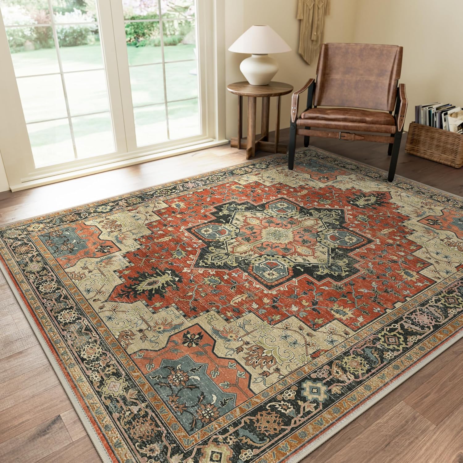 GENIMO 8x10 Area Rugs for Living Room, Vintage Non Slip Rug