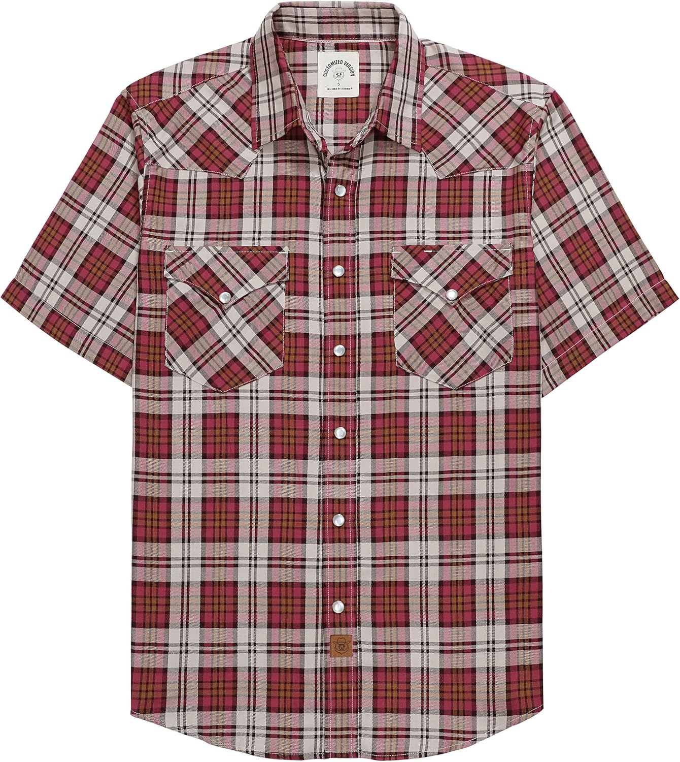 Dubinik Mens Short Sleeve Western Cowboy Pearl Snap Shirts