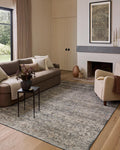 Josie Round Area Rug 6 ft x 6 ft - Machine Washable Vintage Style