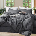 MooMee Bedding Duvet Cover Set Queen 100% Washed Cotton - Soft
