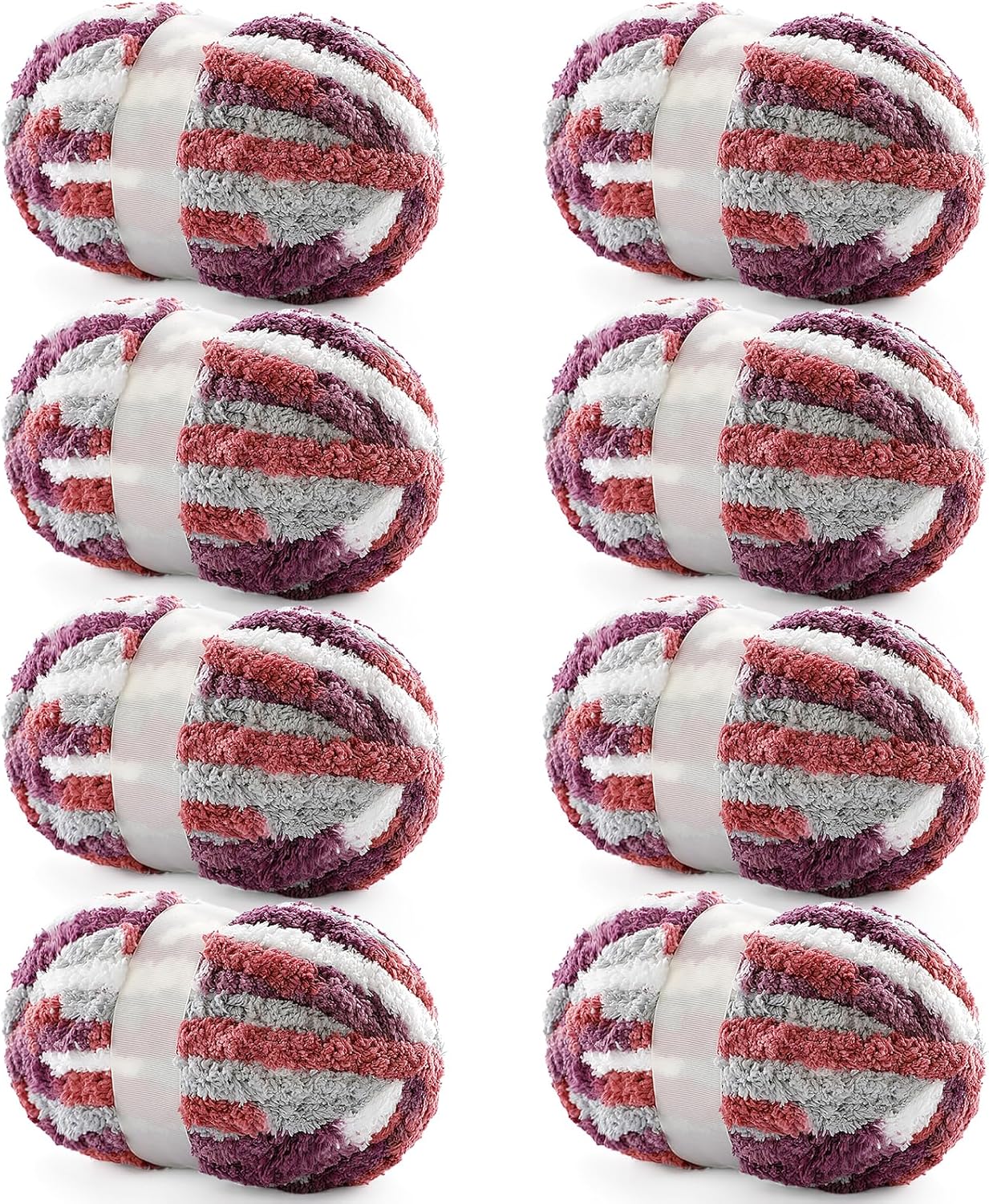 8 Pack Chunky Yarn for Hand Knitting - Soft Thick Jumbo Yarns