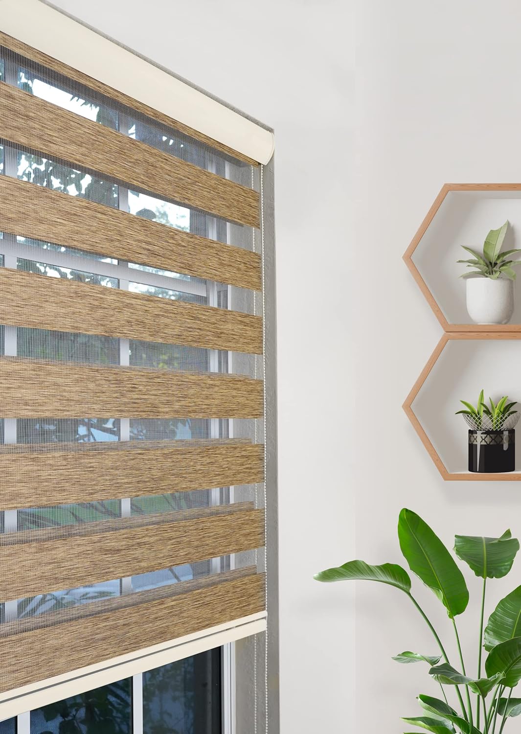 Custom-Cut Zebra Blinds for Indoor Windows - Light Filtering Shades