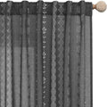 Black Curtains for Bedroom Sheer Linen Light Filtering Boho Curtains