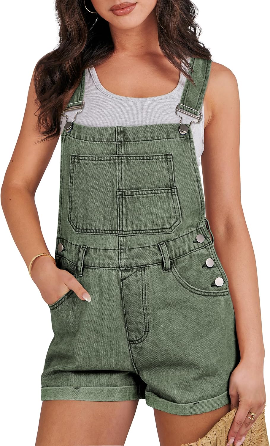Stylish Women's Denim Shorts Overalls for Summer Casual Wear