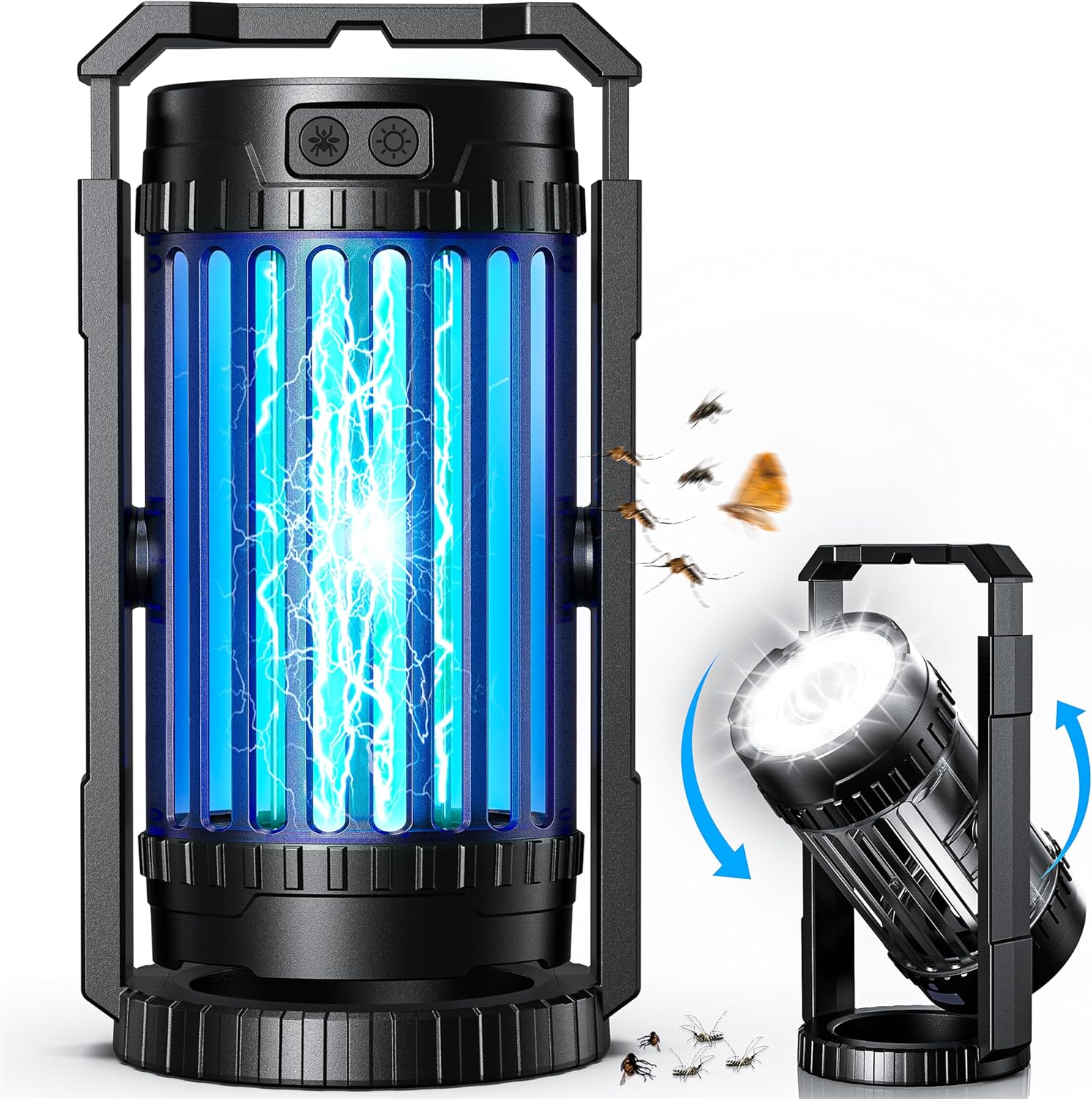 Solar Bug Zapper for Outdoor and Indoor Use with 5000mAh Battery
